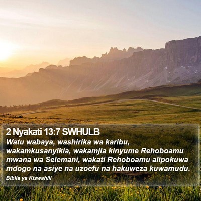 2 Nyakati 13:7 SWHULB Bible Verse Image