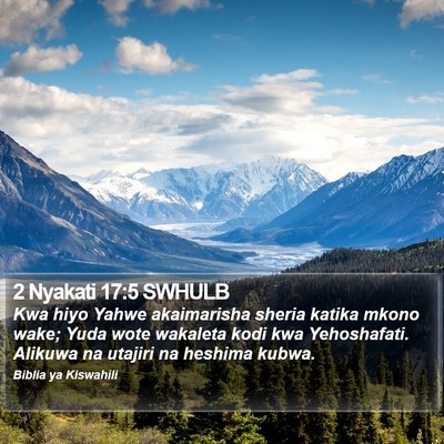 2 Nyakati 17:5 SWHULB Bible Verse Image