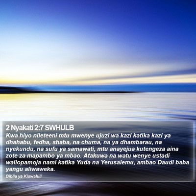 2 Nyakati 2:7 SWHULB Bible Verse Image