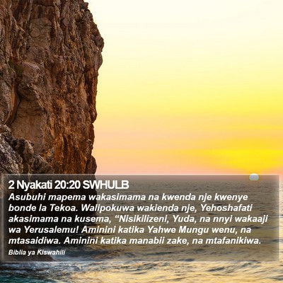 2 Nyakati 20:20 SWHULB Bible Verse Image