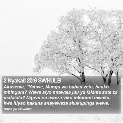 2 Nyakati 20:6 SWHULB Bible Verse Image