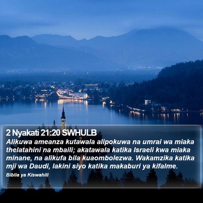 2 Nyakati 21:20 SWHULB Bible Verse Image