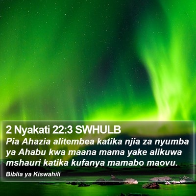2 Nyakati 22:3 SWHULB Bible Verse Image
