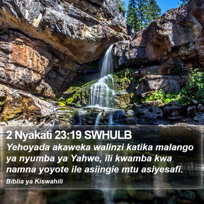 2 Nyakati 23:19 SWHULB Bible Verse Image