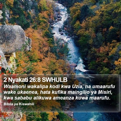 2 Nyakati 26:8 SWHULB Bible Verse Image