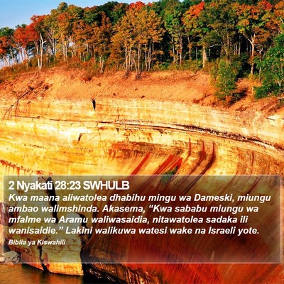 2 Nyakati 28:23 SWHULB Bible Verse Image