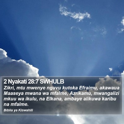 2 Nyakati 28:7 SWHULB Bible Verse Image