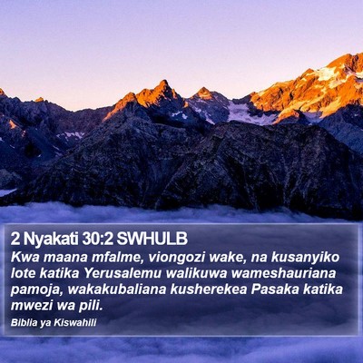 2 Nyakati 30:2 SWHULB Bible Verse Image