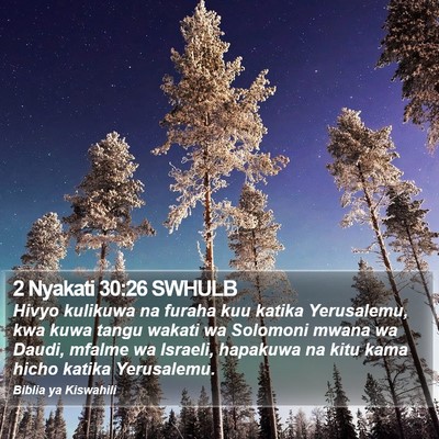 2 Nyakati 30:26 SWHULB Bible Verse Image