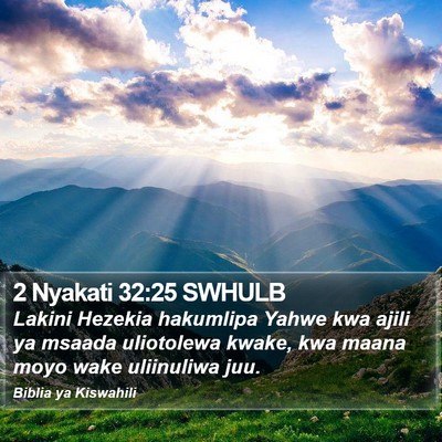 2 Nyakati 32:25 SWHULB Bible Verse Image
