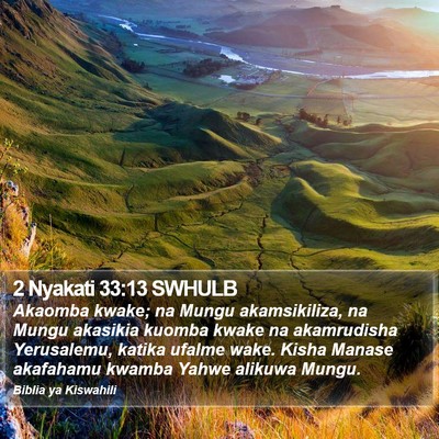 2 Nyakati 33:13 SWHULB Bible Verse Image