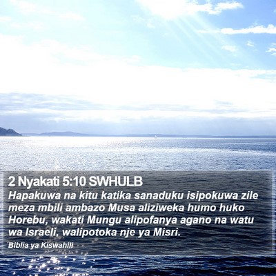 2 Nyakati 5:10 SWHULB Bible Verse Image