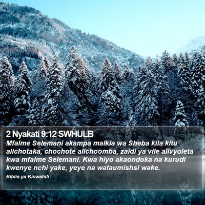 2 Nyakati 9:12 SWHULB Bible Verse Image