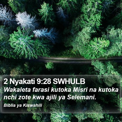2 Nyakati 9:28 SWHULB Bible Verse Image