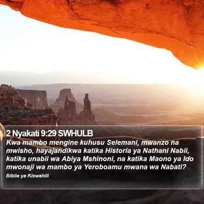 2 Nyakati 9:29 SWHULB Bible Verse Image