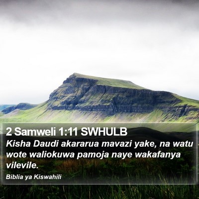 2 Samweli 1:11 SWHULB Bible Verse Image