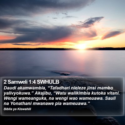 2 Samweli 1:4 SWHULB Bible Verse Image