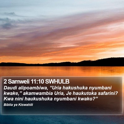 2 Samweli 11:10 SWHULB Bible Verse Image