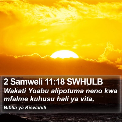 2 Samweli 11:18 SWHULB Bible Verse Image