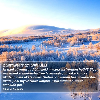 2 Samweli 11:21 SWHULB Bible Verse Image