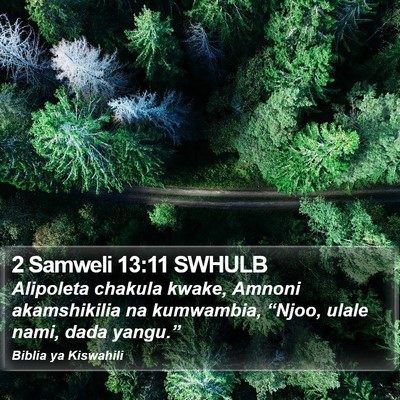 2 Samweli 13:11 SWHULB Bible Verse Image