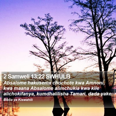 2 Samweli 13:22 SWHULB Bible Verse Image