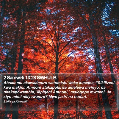 2 Samweli 13:28 SWHULB Bible Verse Image