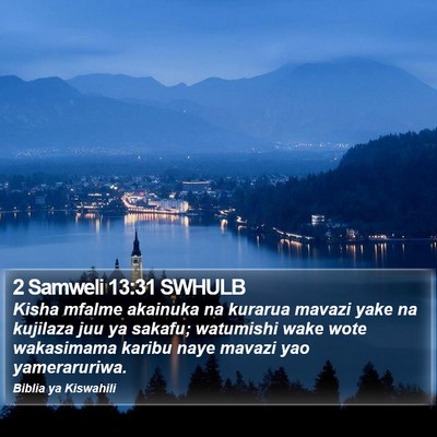 2 Samweli 13:31 SWHULB Bible Verse Image