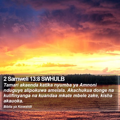 2 Samweli 13:8 SWHULB Bible Verse Image