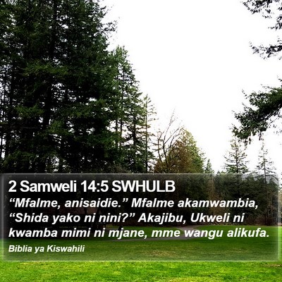 2 Samweli 14:5 SWHULB Bible Verse Image