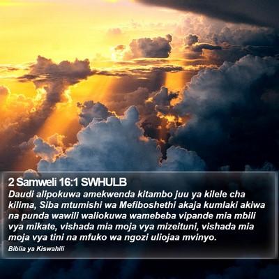 2 Samweli 16:1 SWHULB Bible Verse Image