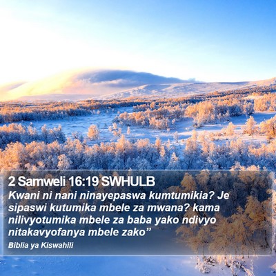 2 Samweli 16:19 SWHULB Bible Verse Image