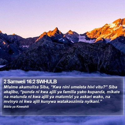 2 Samweli 16:2 SWHULB Bible Verse Image
