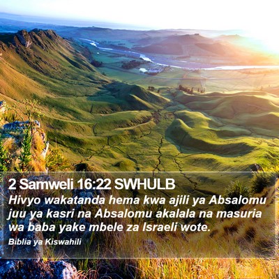 2 Samweli 16:22 SWHULB Bible Verse Image