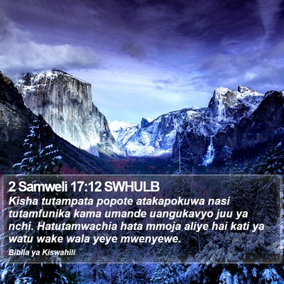 2 Samweli 17:12 SWHULB Bible Verse Image