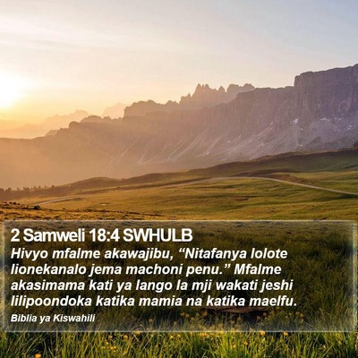 2 Samweli 18:4 SWHULB Bible Verse Image