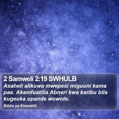 2 Samweli 2:19 SWHULB Bible Verse Image