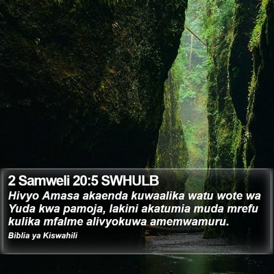 2 Samweli 20:5 SWHULB Bible Verse Image