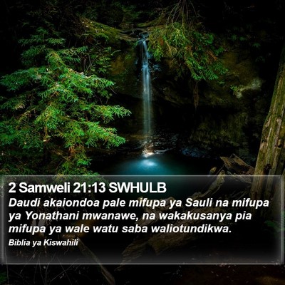 2 Samweli 21:13 SWHULB Bible Verse Image