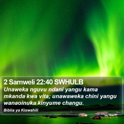 2 Samweli 22:40 SWHULB Bible Verse Image