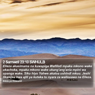 2 Samweli 23:10 SWHULB Bible Verse Image