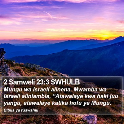 2 Samweli 23:3 SWHULB Bible Verse Image