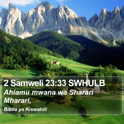 2 Samweli 23:33 SWHULB Bible Verse Image