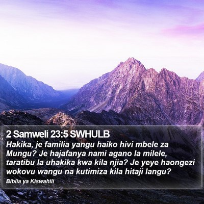 2 Samweli 23:5 SWHULB Bible Verse Image