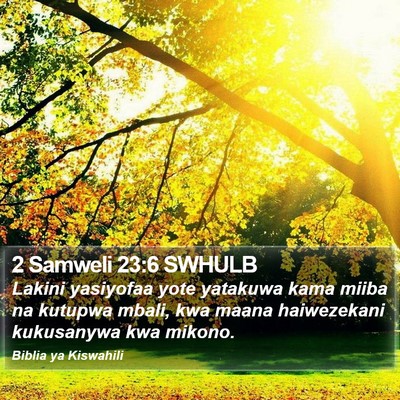 2 Samweli 23:6 SWHULB Bible Verse Image