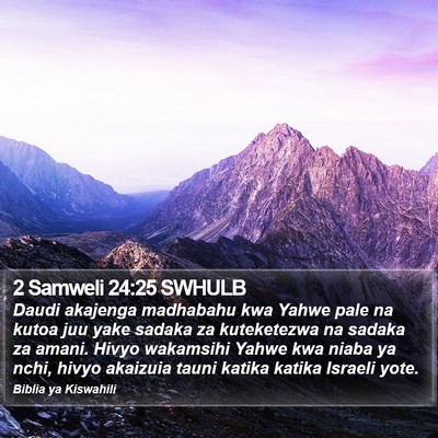 2 Samweli 24:25 SWHULB Bible Verse Image