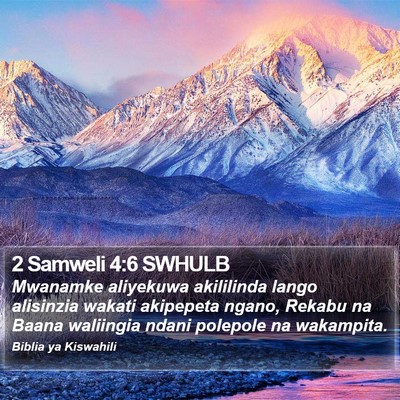 2 Samweli 4:6 SWHULB Bible Verse Image