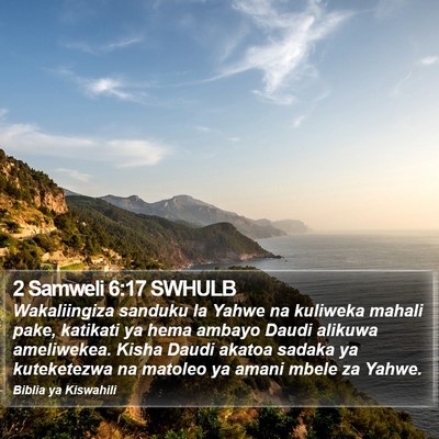 2 Samweli 6:17 SWHULB Bible Verse Image