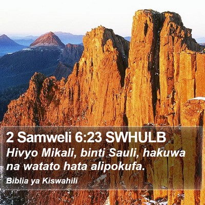 2 Samweli 6:23 SWHULB Bible Verse Image