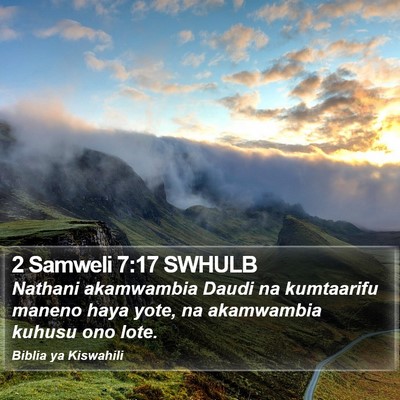 2 Samweli 7:17 SWHULB Bible Verse Image